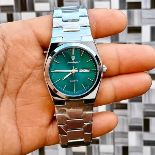 Relógio Masculino POEDAGAR Original - Elegante e Versátil - Cor Verde Prata