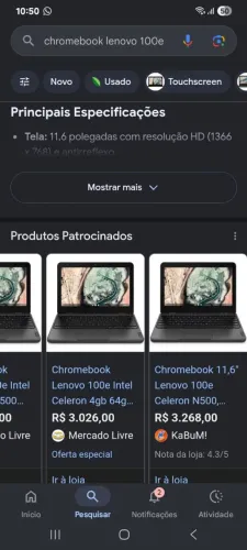 Chromebook lenovo 100e Novo!