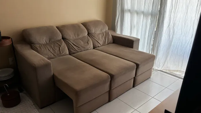 Sofá Retrátil Marrom 2,10m