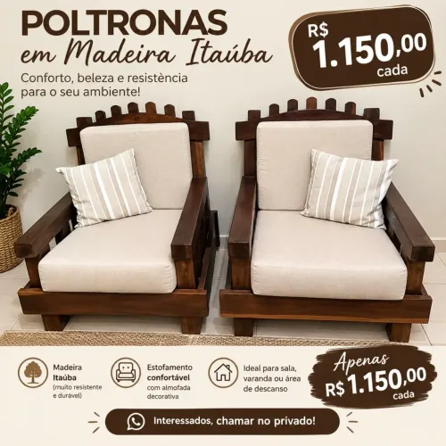 Cadeiras de madeira Itaúba 