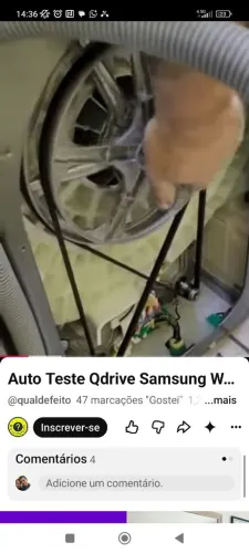 Motor da hélice auxiliar ou interna da lava e seca Samsung qdrive