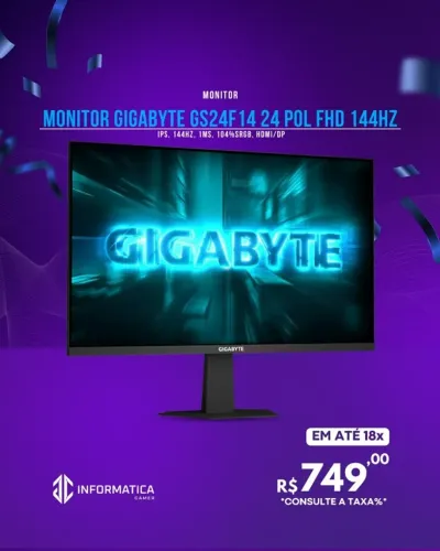 MONITOR GIGABYTE GS24F14 24 POL FHD 144HZ