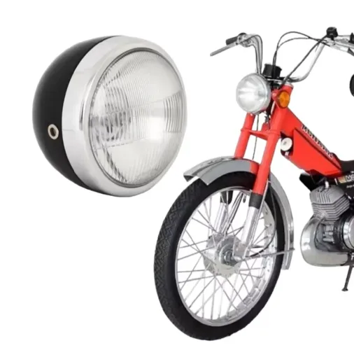 Farol Mobilete Com Aro Cromado