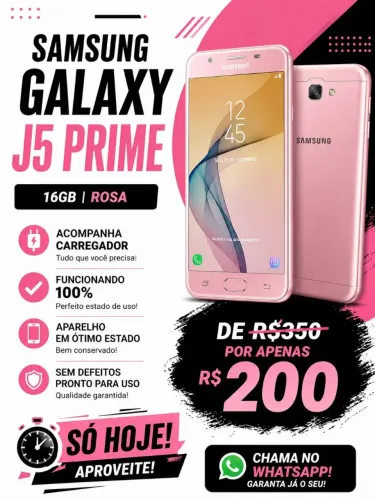 Samsung Galaxy J5 prime rosa muito bom 