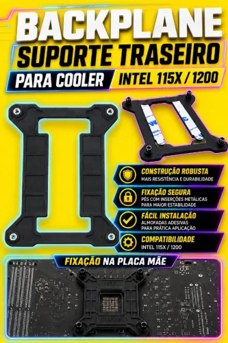 Back Plane para Fixar o Cooler do Processador Intel 115x & 1200 (NOVO/LACRADO!)