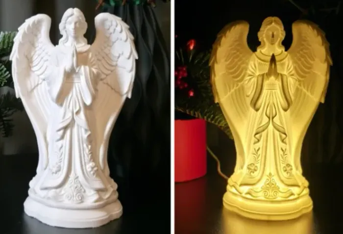 Luminária Anjo de Luz - Escultura Decorativa em Impressão 3D