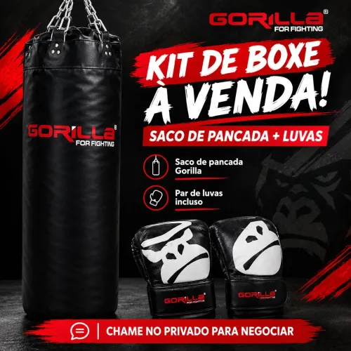SACO DE PANCADA GORILA + LUVA DE BOX