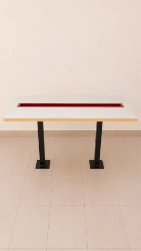 MESA PARA RESTAURANTES COM PORTA COPOS - CALHA ÚNICA EMBUTIDA (ÓTIMO ESTADO )