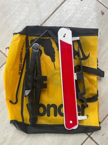 Kit macaco hidráulico sanfona + triângulo sinalização