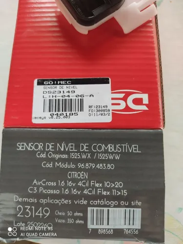 Sensor de nível de combustível 