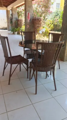 Mesa de vidro 4 cadeira