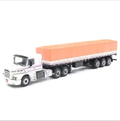 BR Classics - Scania T113H Carreta Carga Fechada (Lona Laranja) 1/64 - Novo/Lacrado