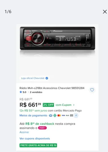Som automotivo Pioneer
