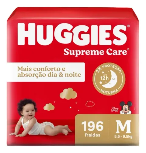 Fralda Hughies Supreme Care M com 192 unidades