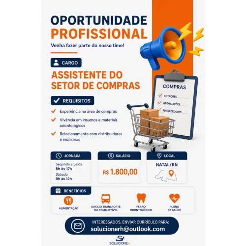 VAGA - ASSISTENTE DE COMPRAS (NATAL/RN)