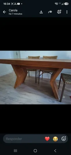 Mesa de jantar em material de demolição,  para 6 pessoas, medindo 1,80x0,95
