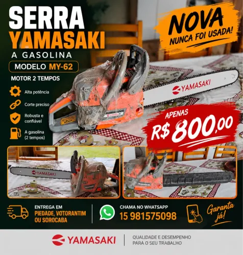 Serra Motosserra Yamasaki MY-62 Gasolina 2 Tempos NOVA