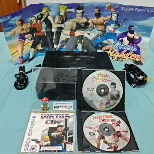 Sega Saturn Tectoy + BlueRetro + 2 Jogos - Testado