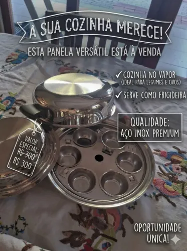Panela cozimento a vapor em inox