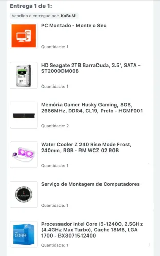 PC Gamer montado completo com intel i5-12400