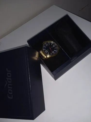 Relógio Masculino Condor Dourado Elegante Com Canivete 45mm