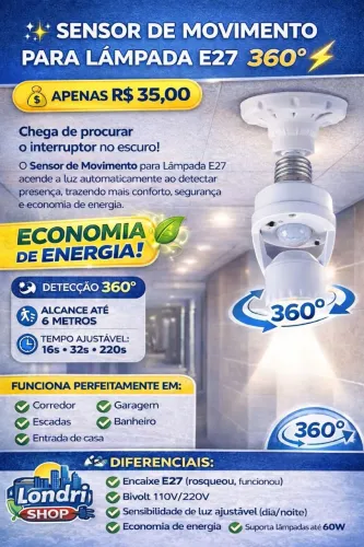 SENSOR DE MOVIMENTO PARA LÂMPADA