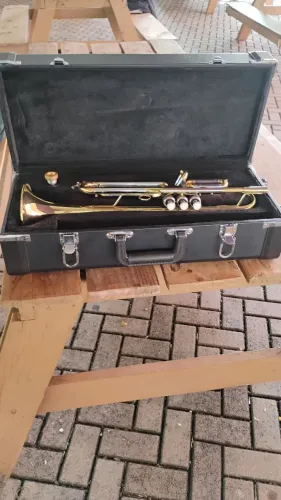 Trompete Eagle afinação sib,semi-novo adquirido em loja,dourado com case original 