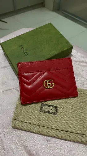 Porta cartão Gucci marmont vermelho