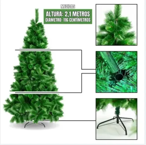 Arvore de Natal Verde Luxo Cheia 2,10m NOVA
