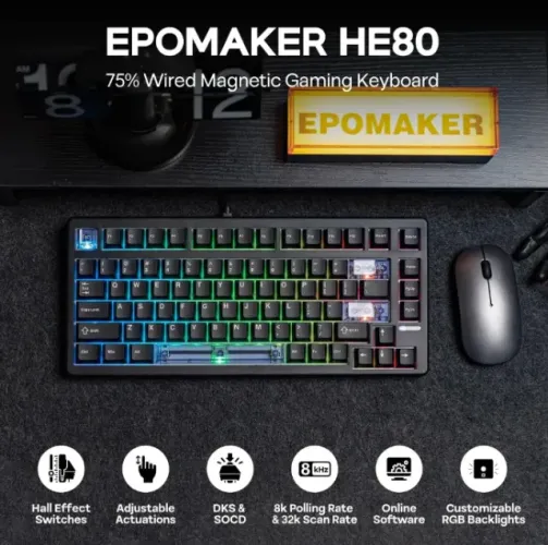 Teclado Epomaker 80HE - novo
