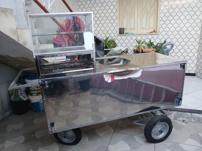 Carrinho de lanche para fritura