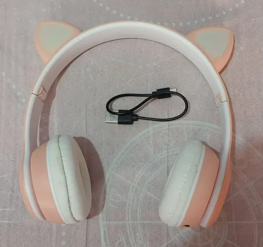 Fone de ouvido Gatinho Bluetooth  - com led