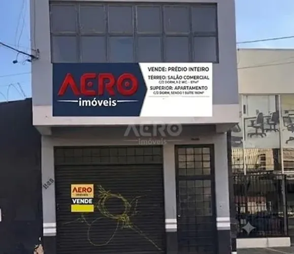 Prédio para venda com 220 m² sendo 1 salão, uma sala no andar superior e um apartamento co