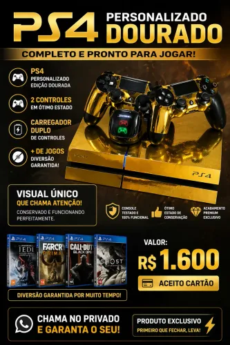 PlayStation 4 500Gb dourado 