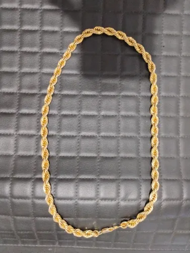 Cordão masculino moeda antiga banhado ouro 18 k