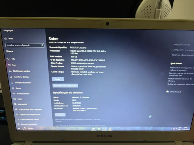 Notebook Samsung I3 7th