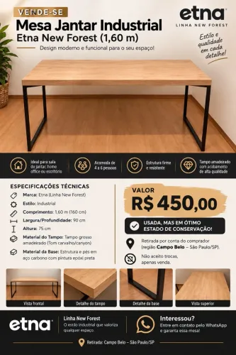 Mesa Jantar Industrial