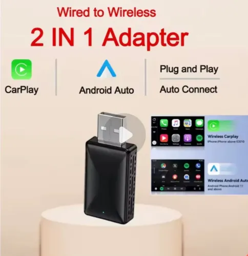 Adaptador Car Play Sem Fio Ios Android Automático Carplay