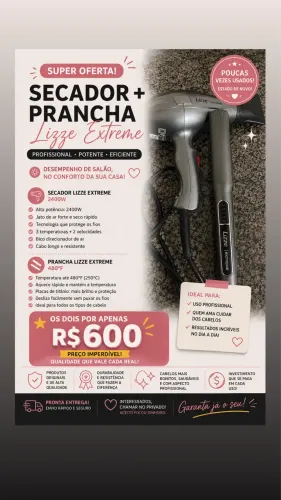 Venda de prancha e secador