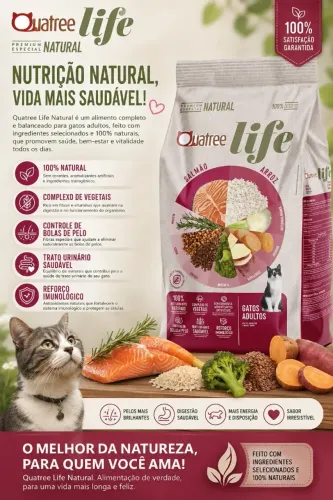 Lemos Ração Quatree Life 20KG sabor Salmão