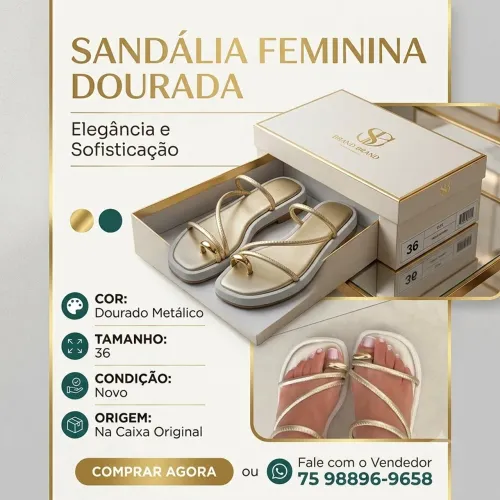 Sandália feminina flat tiras premium confortável meia lua 