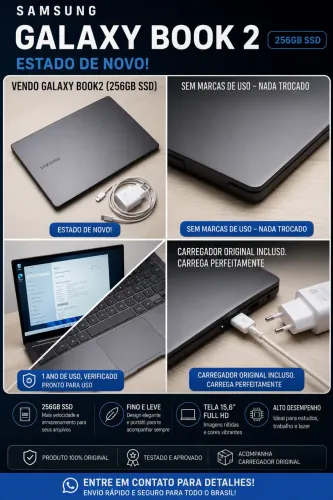 Vendo um Notbook Samsung galaxy book 2