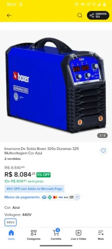 maquina de solda boxer Duramax 325/440 retirar no local.