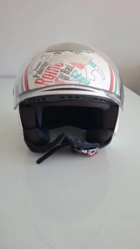 Capacete aberto MT Helmets City Eleven - New Italy Branco - TAMANHO 57-58