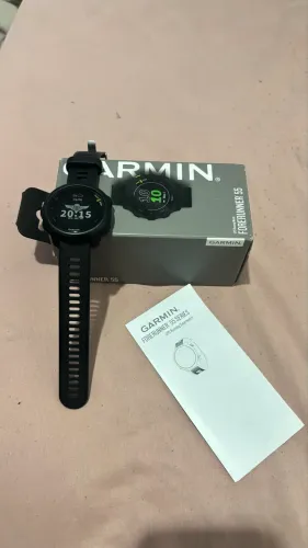 Relógio Garmin Forerunner 55 Monitor Cardíaco E Gps 42mm Black Mesh Black Preto