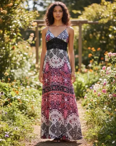 Vestido Longo e Estampado Pepper
