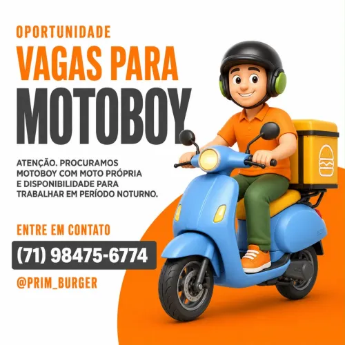 Vaga para Motoboy - Hamburgueria Delivery