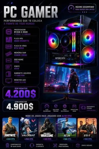 Pc gamer r5 5500 + rtx 5050