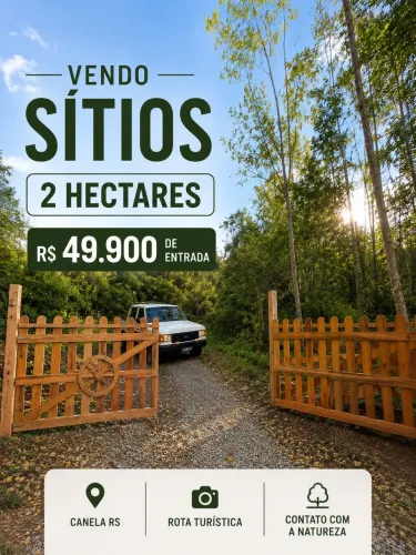 Condomínio de Fechado Sítios 2 hectares Canela RS próximo Gramado RS 