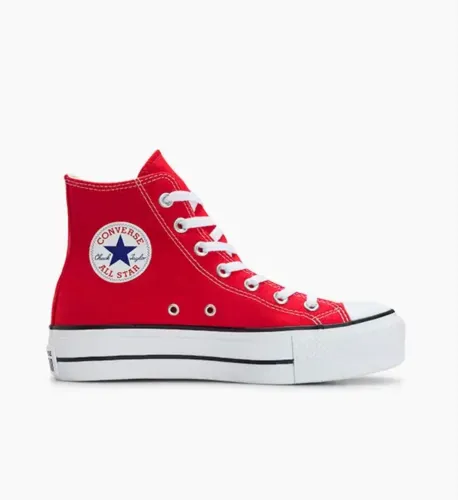 tênis converse chuck taylor all star lift platform na cor vermelha, tamanho 35.